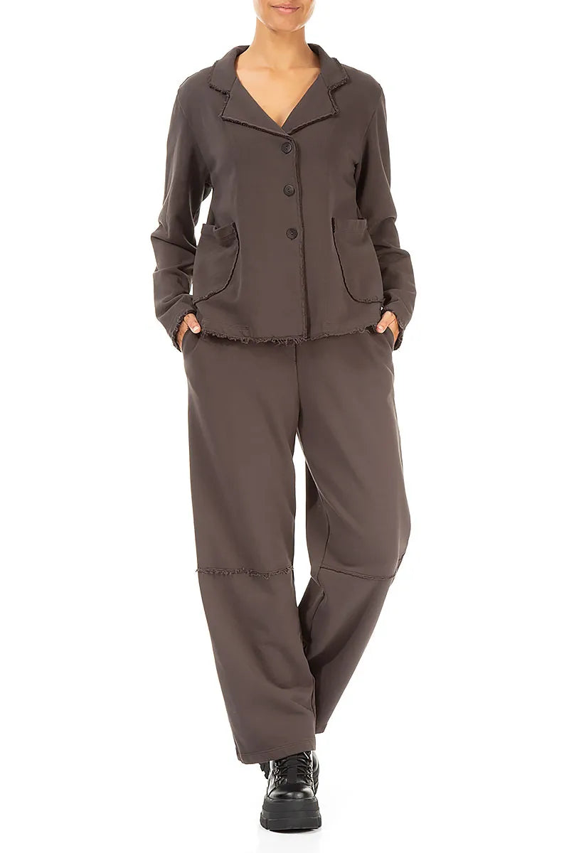 Collar Forest Brown Cotton Jacket 4