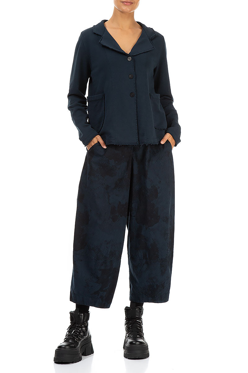 Collar Midnight Blue Cotton Jacket 4