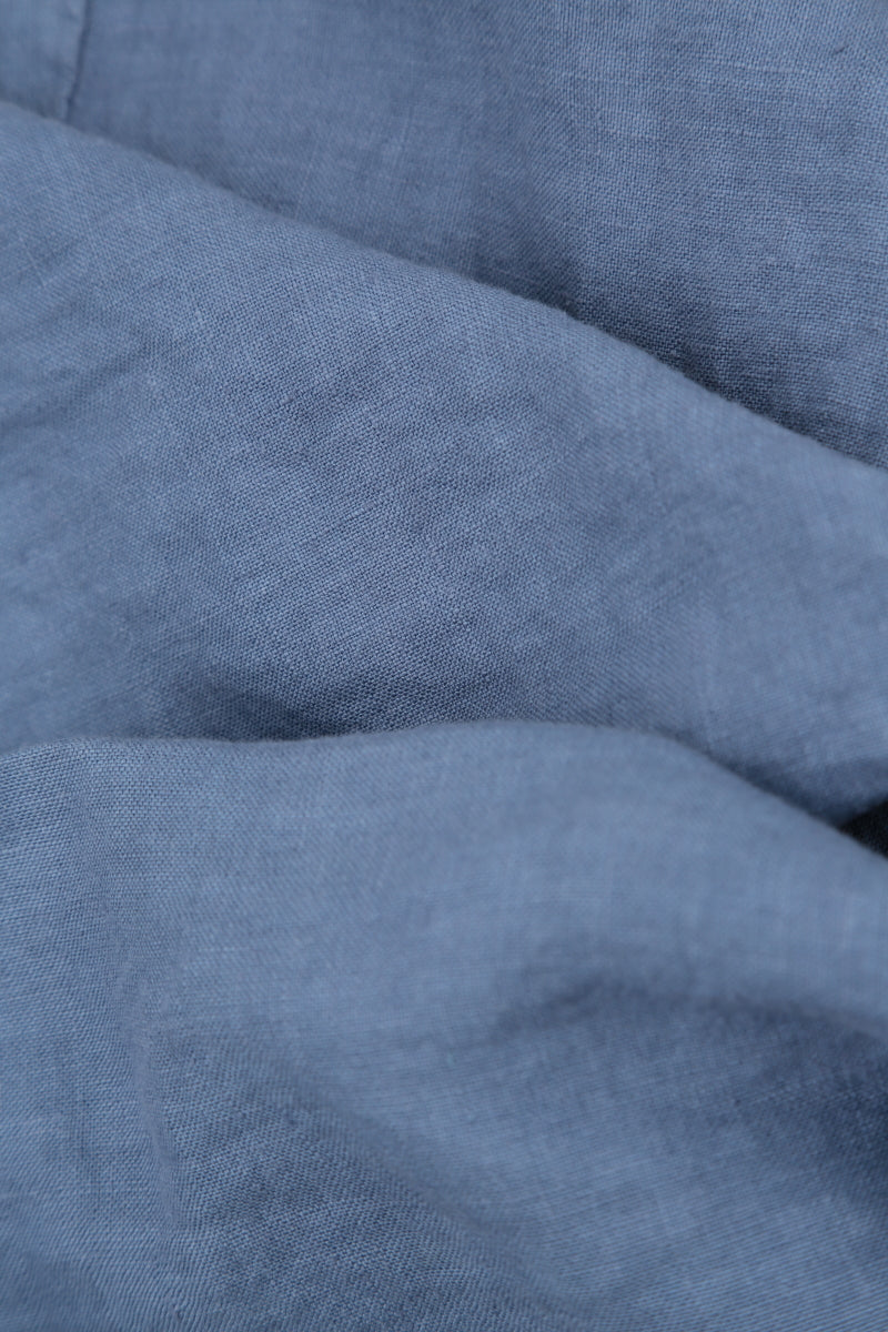 Collar Neck Blue Nova Linen Blouse 5