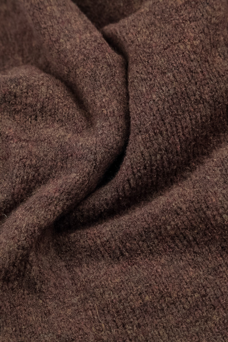 Collar Neck Brown Wool Cardigan 5