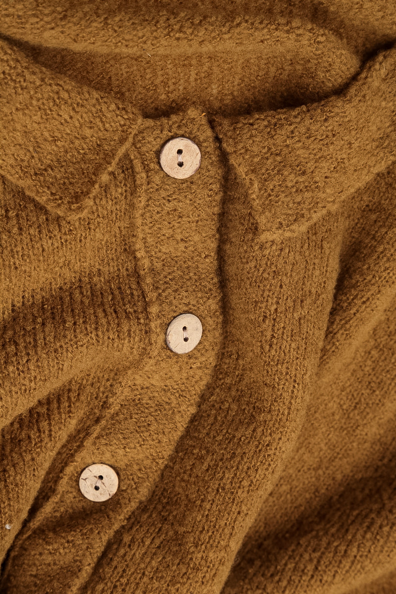 Collar Neck Honey Wool Cardigan 5