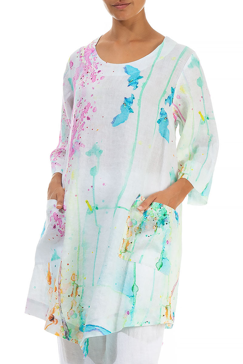 Artful Splash Linen Tunic 3