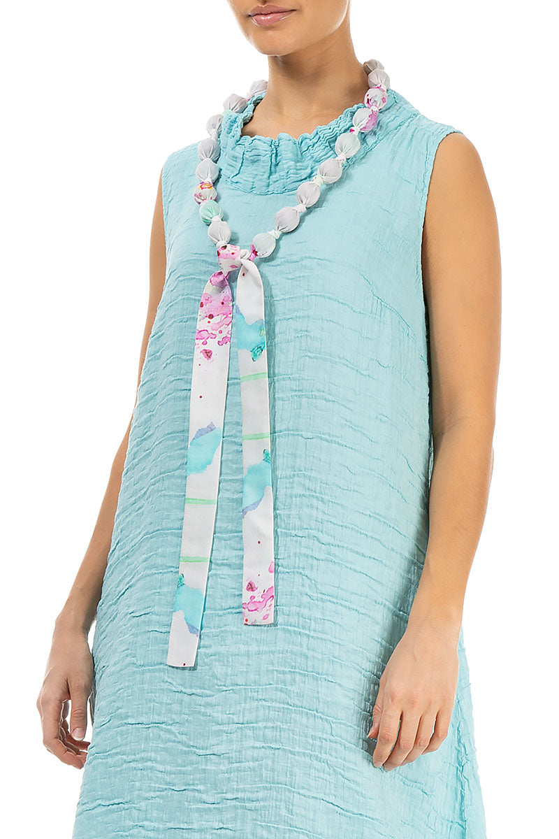 Artful Splash Silk Bamboo Bead Necklace 3