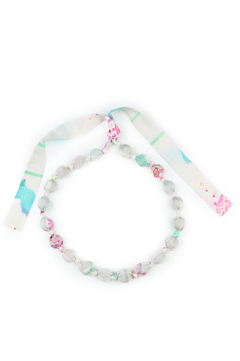 Artful Splash Silk Bamboo Bead Necklace 4