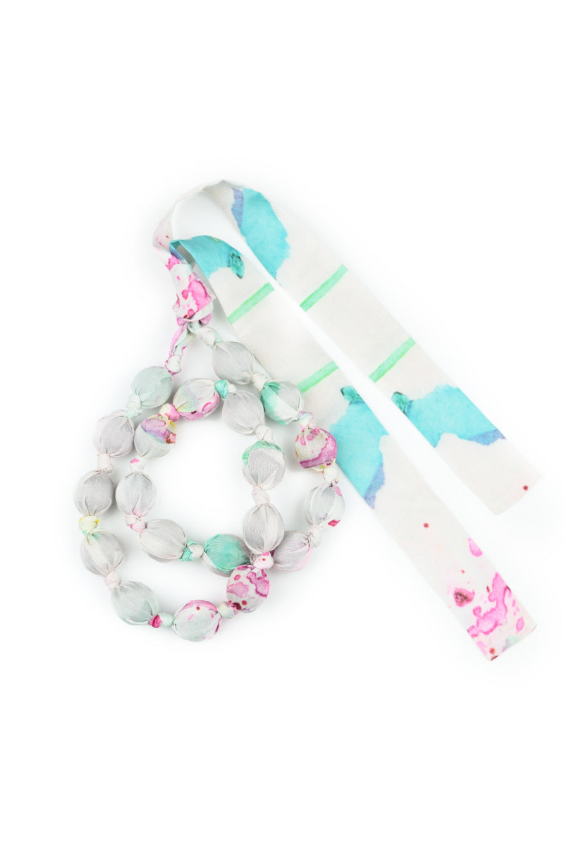 Artful Splash Silk Bamboo Bead Necklace 5