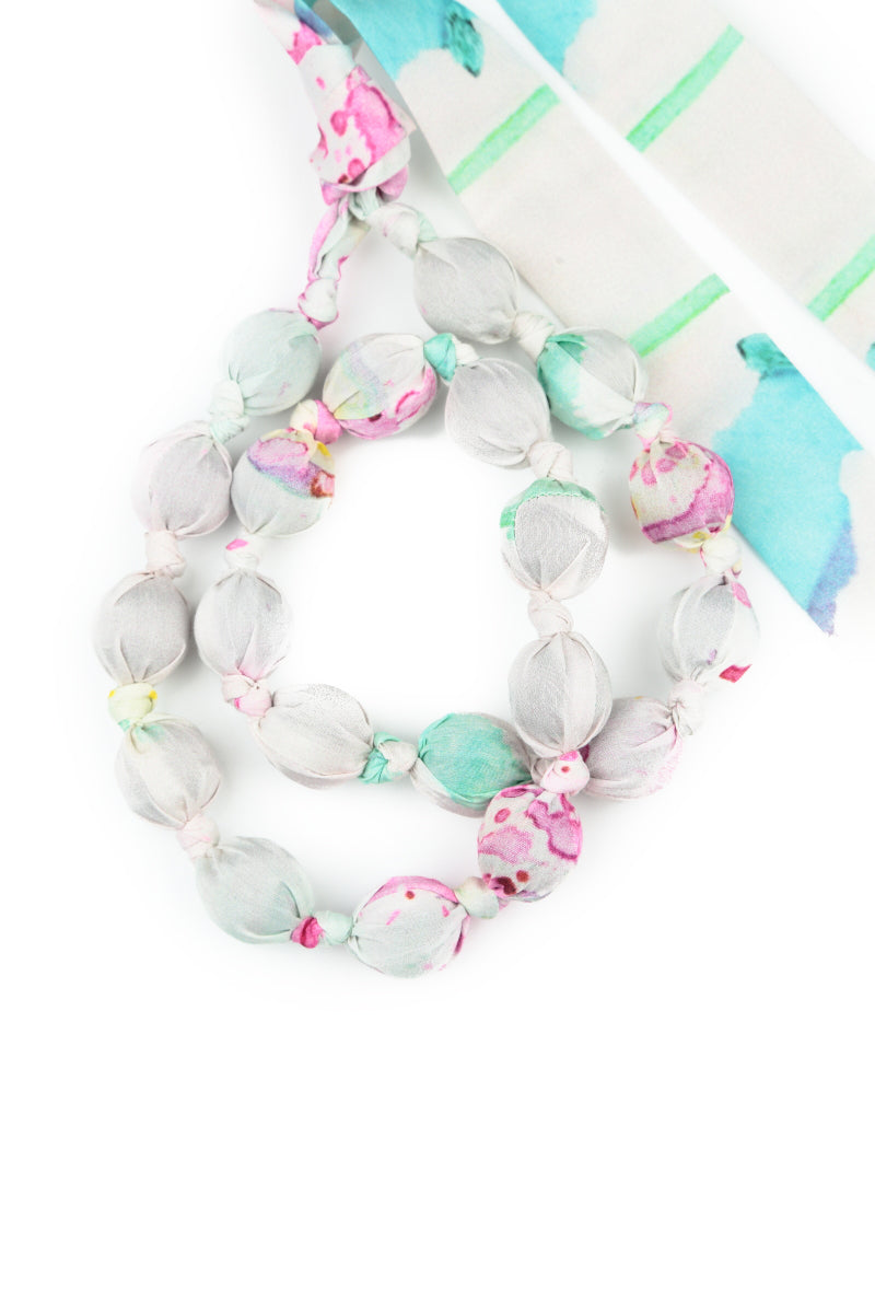 Artful Splash Silk Bamboo Bead Necklace 6