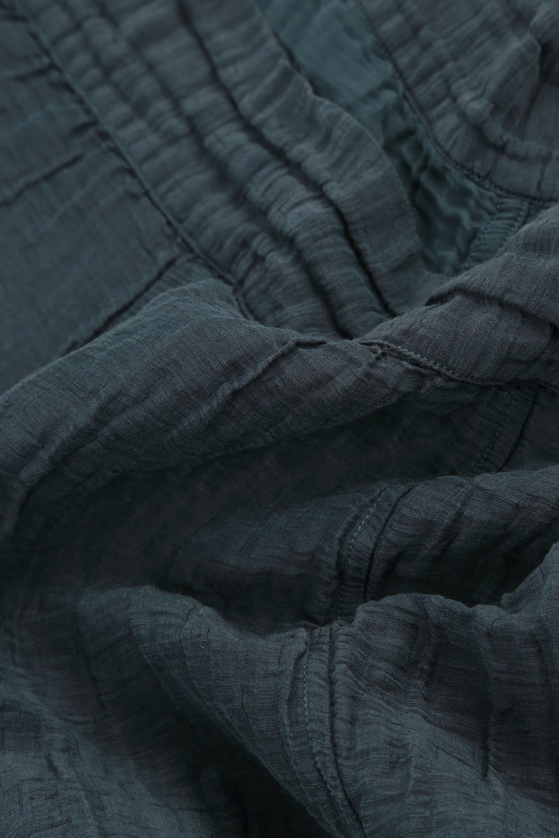 Cowl Neck Crinkled Graphite Silk Dress 5