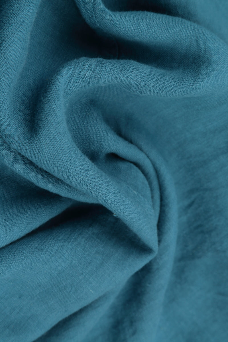 Cowl Neck Denim Linen Midi Dress 5