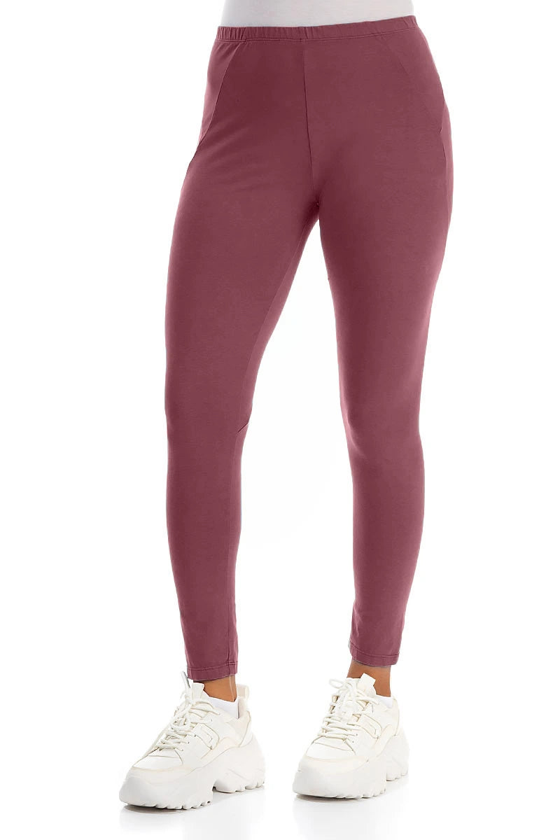 Leggings aus Baumwolle in Antik-Rubin