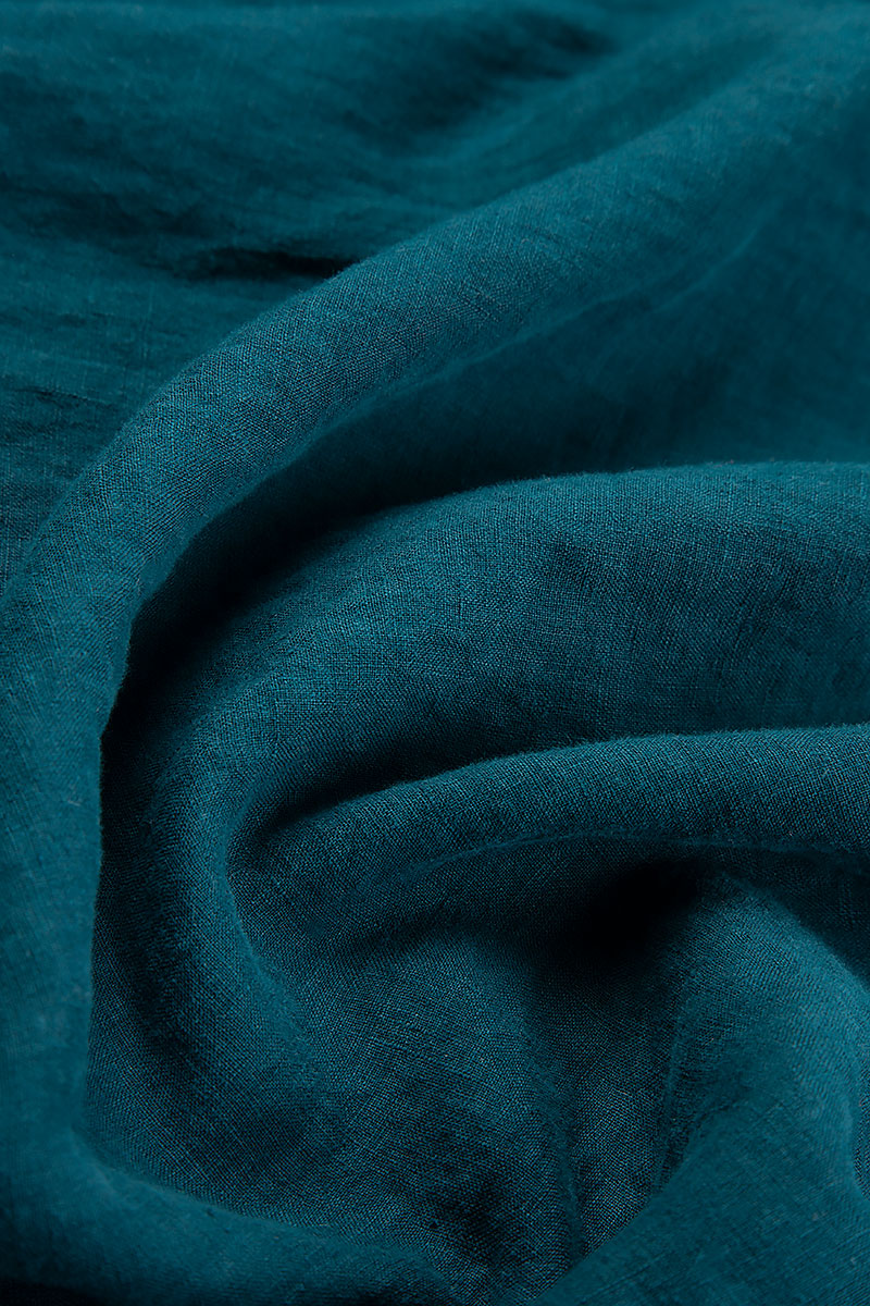 Cropped Teal Linen Trousers 4