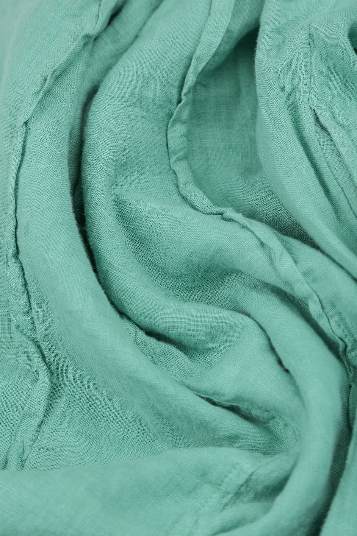 Curved Seam Mint Linen Dress 5