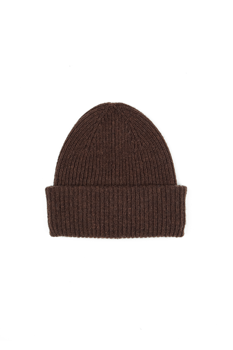 Dark Brown Soft Wool Beanie Hat
