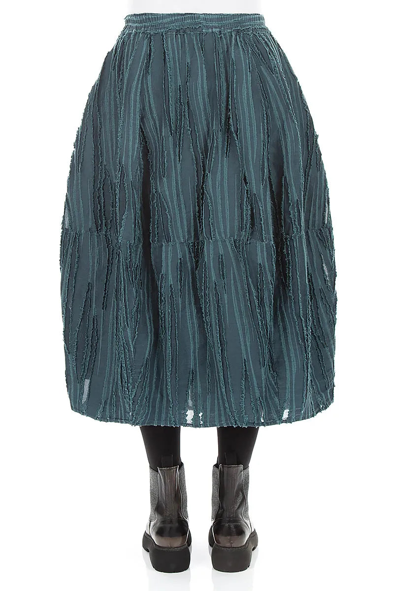Deep Turquoise Fray Weave Skirt