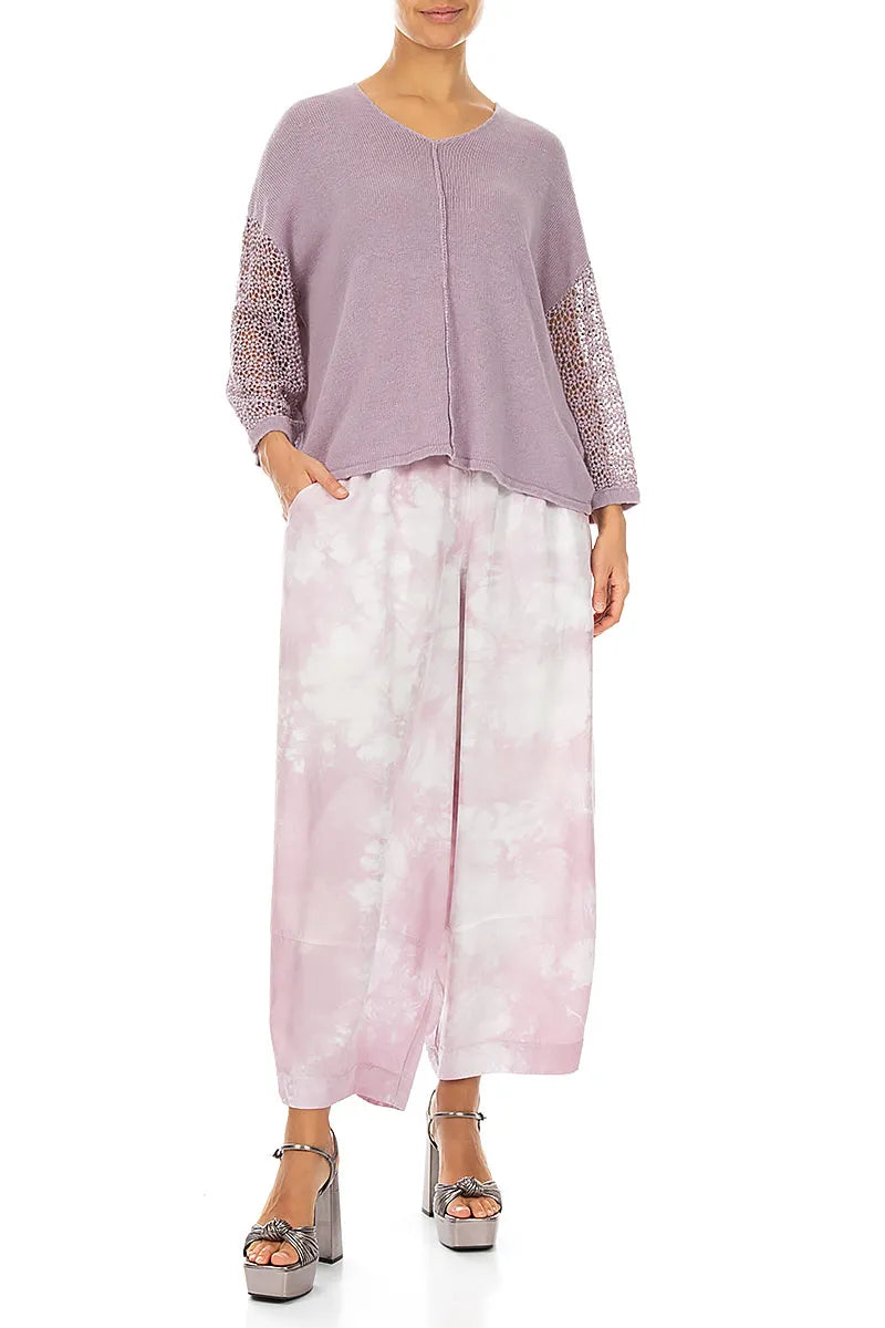 Detailed Sleeve Lilac Linen Jumper 4
