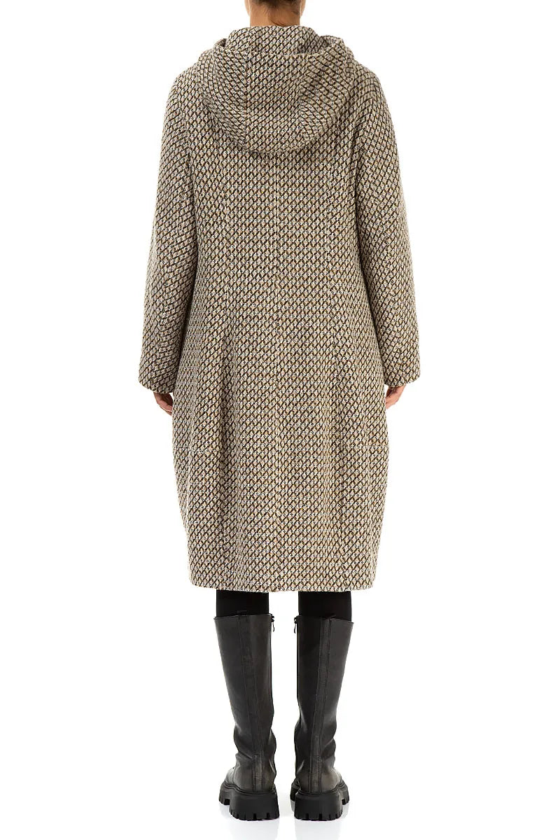 Double Breasted Beige Virgin Wool Coat