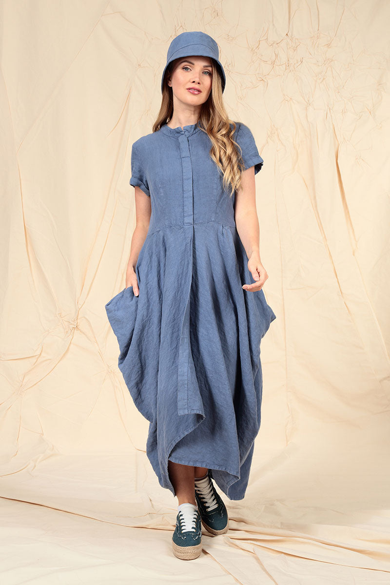 Blue Nova Linen Bucket Hat 6