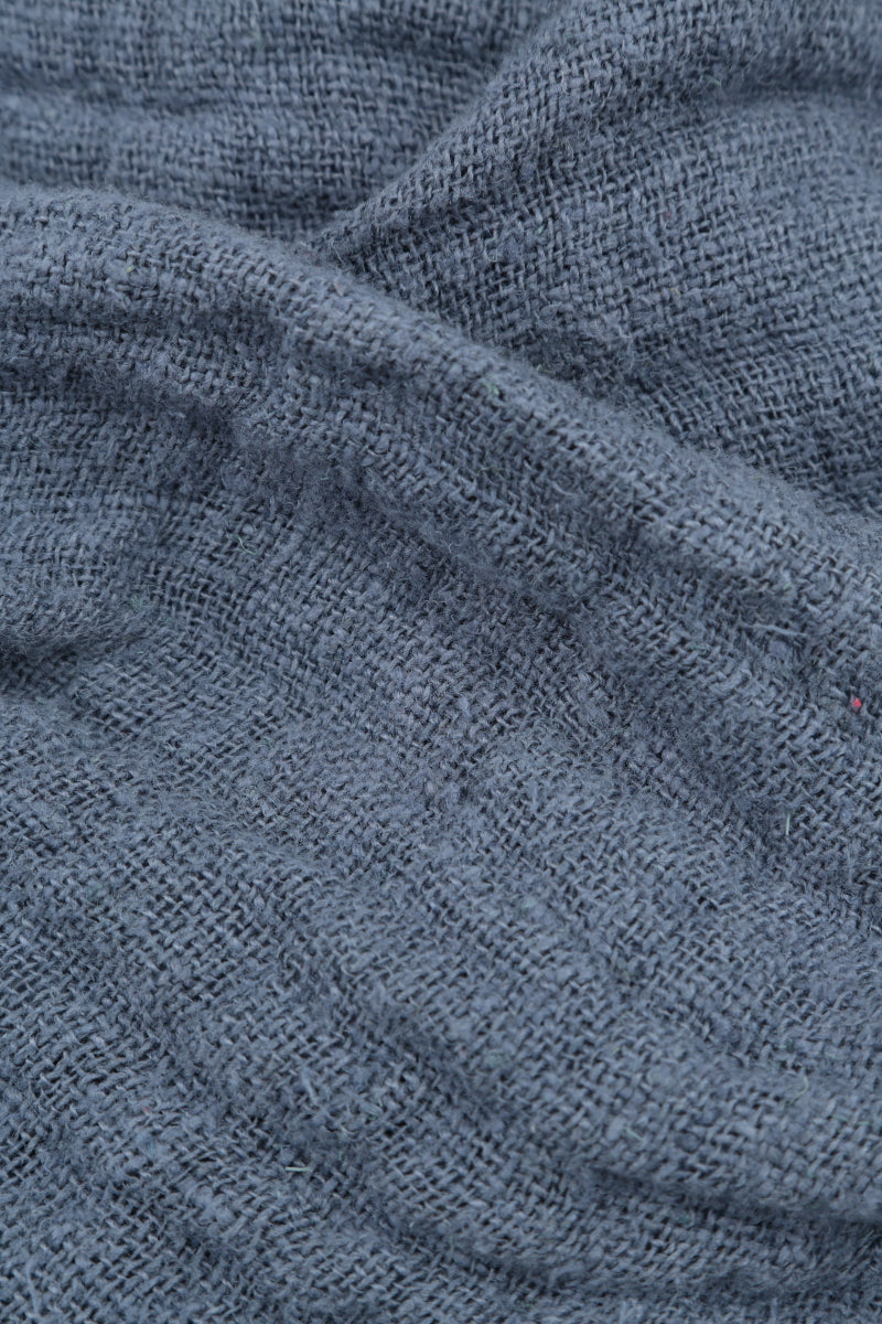 Dropped Edge Blue Nova Lined Handwoven Linen Jacket 5