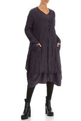 Dropped Edge Crinkled Vintage Violet Silk Jacket 3