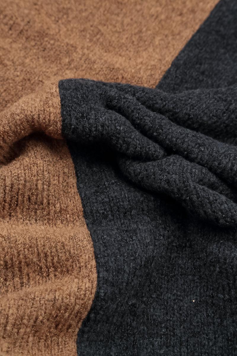 Dual Caramel & Dark Grey Wool Sweater 5