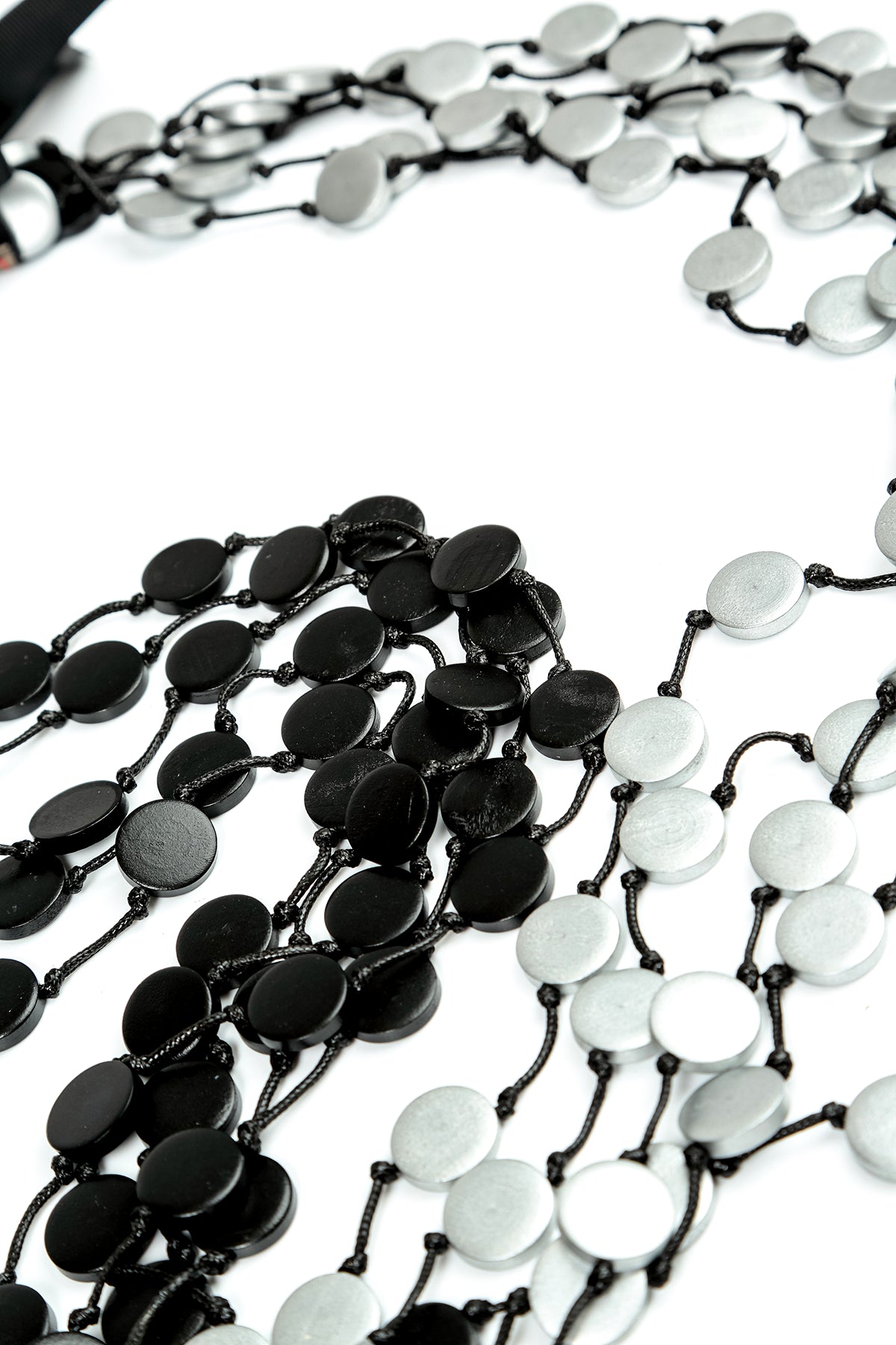 Dual Cascade Wooden Coin Necklace