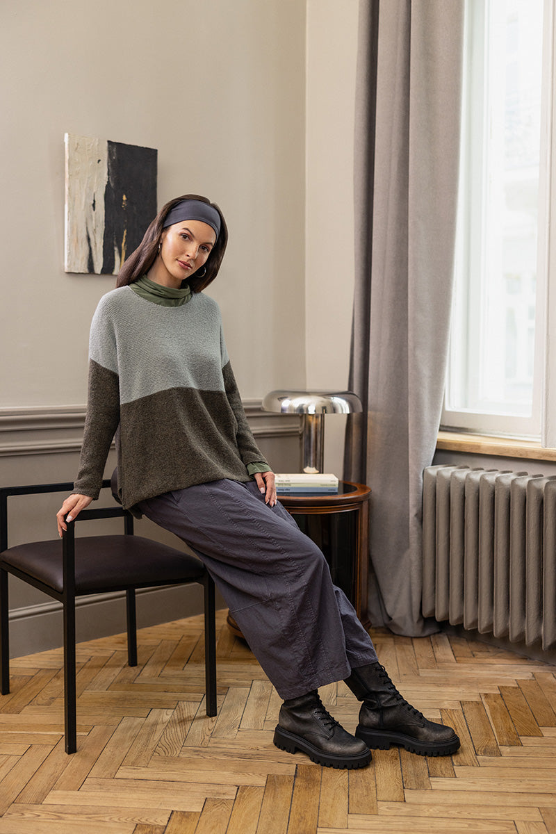 Dual Khaki & Pistachio Wool Sweater 6