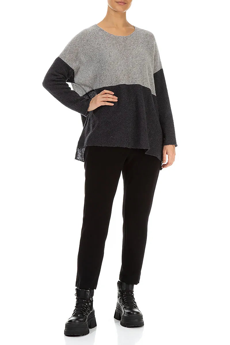 Dual Light & Dark Grey Wool Sweater 4
