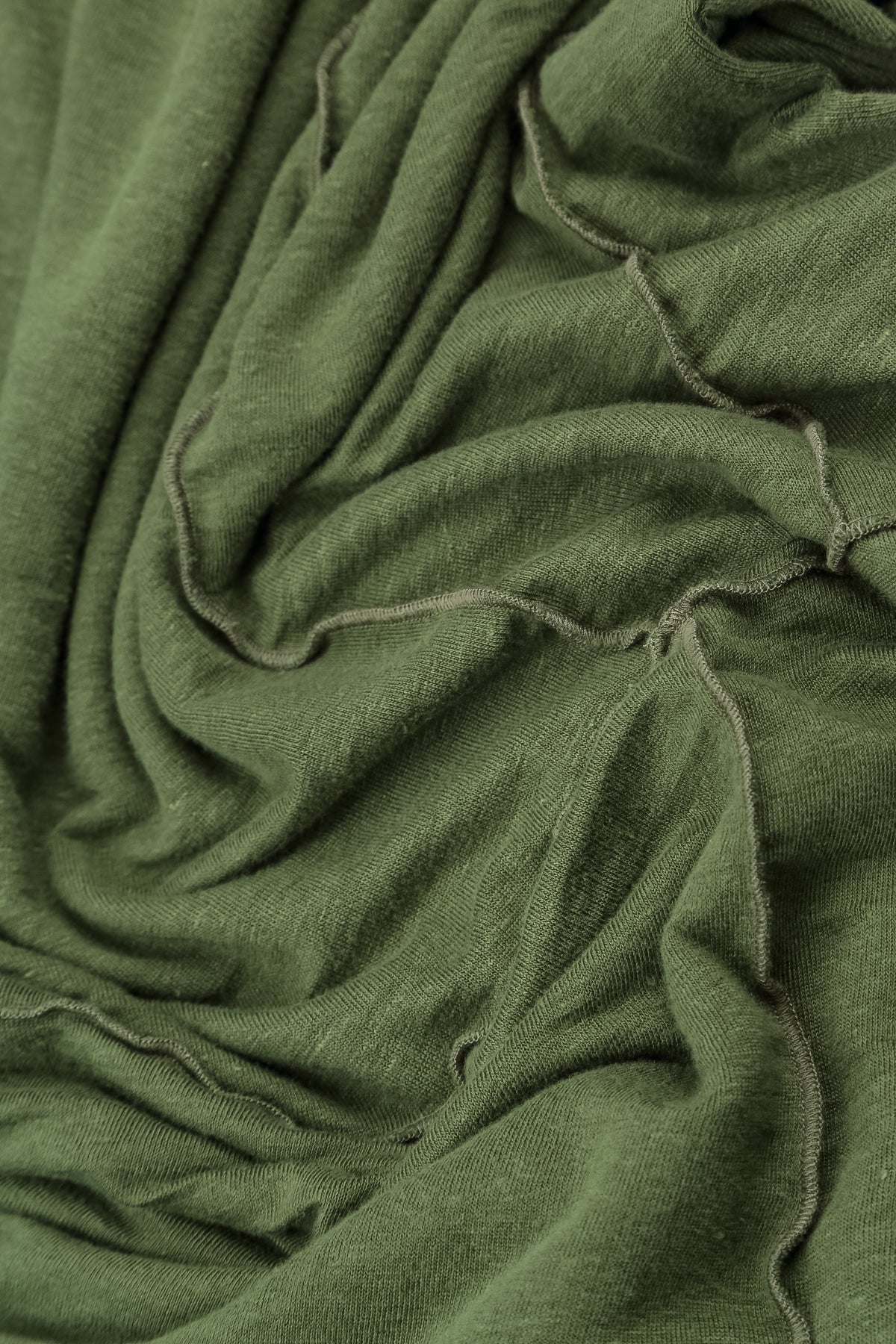 Exposed Seam Shamrock Green Soft Linen Tunic 5