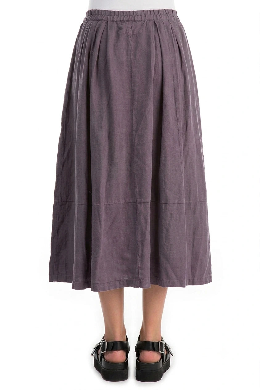 Flared Amethyst Linen Skirt