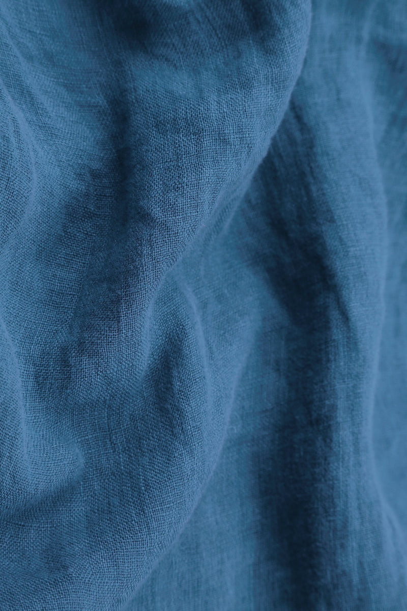 Flared Blue Gauze Linen Tunic Dress 5