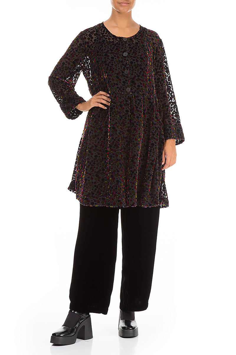 Flared Festive Devoré Silk Velvet Jacket