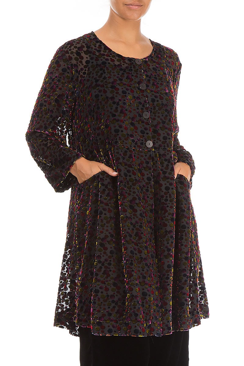 Flared Festive Devoré Silk Velvet Jacket