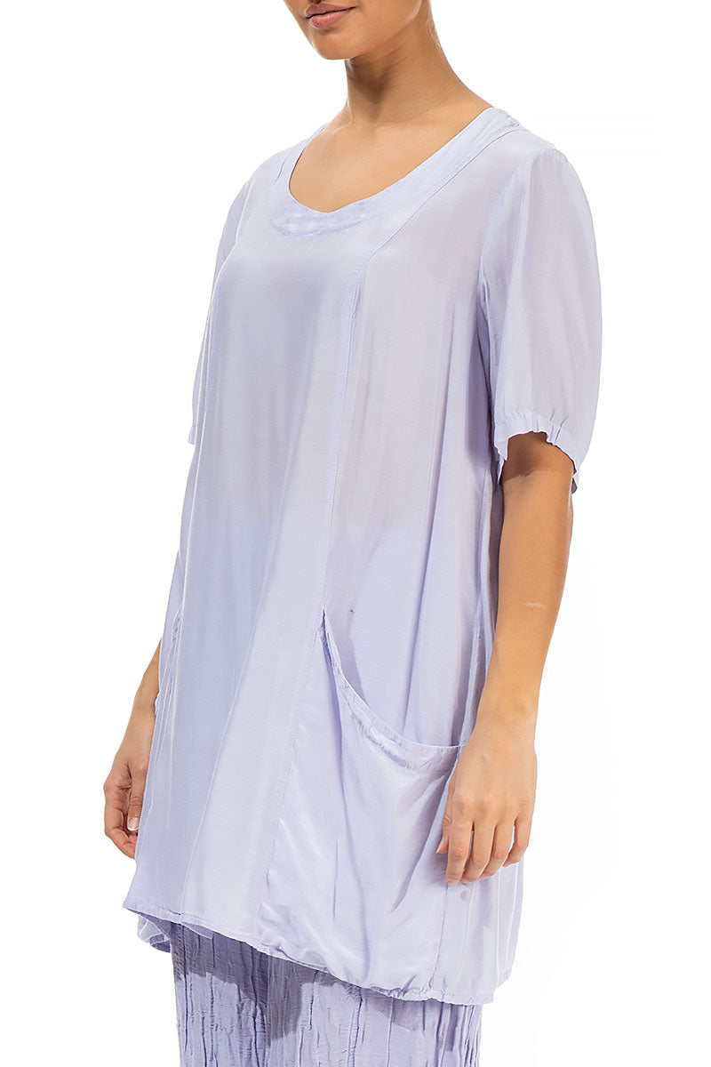 Flared Lavender Silk Bamboo Tunic 3