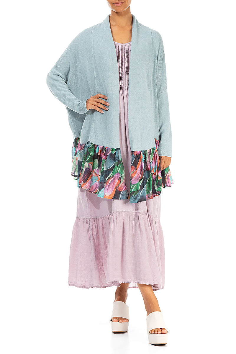 Flared Paint Charm Linen Cardigan 4