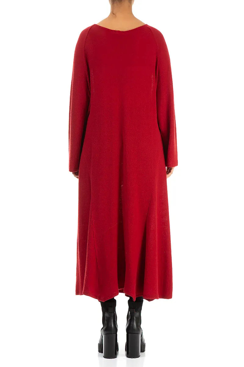 Flared Red Wool Dress 2