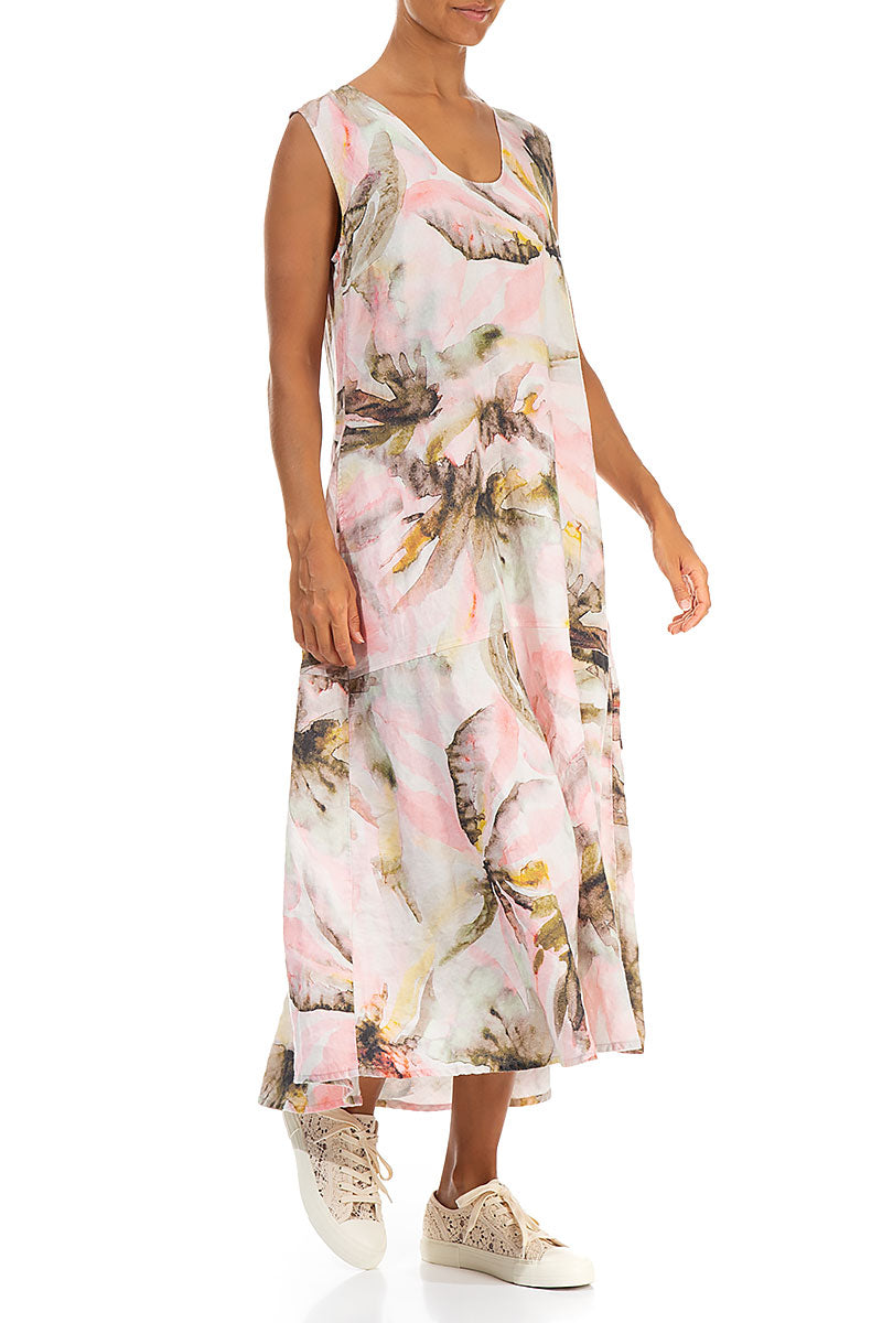 Flared Sleeveless Oasis Linen Dress 4