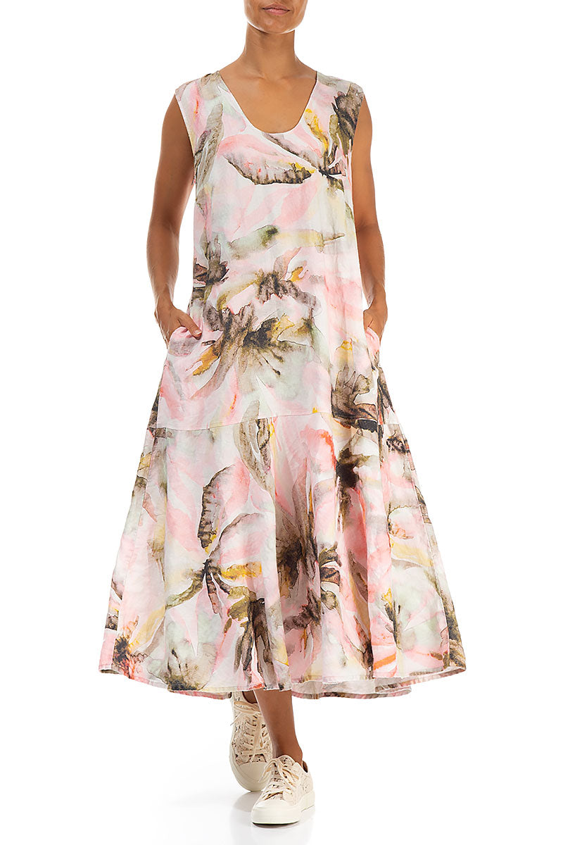 Flared Sleeveless Oasis Linen Dress 3