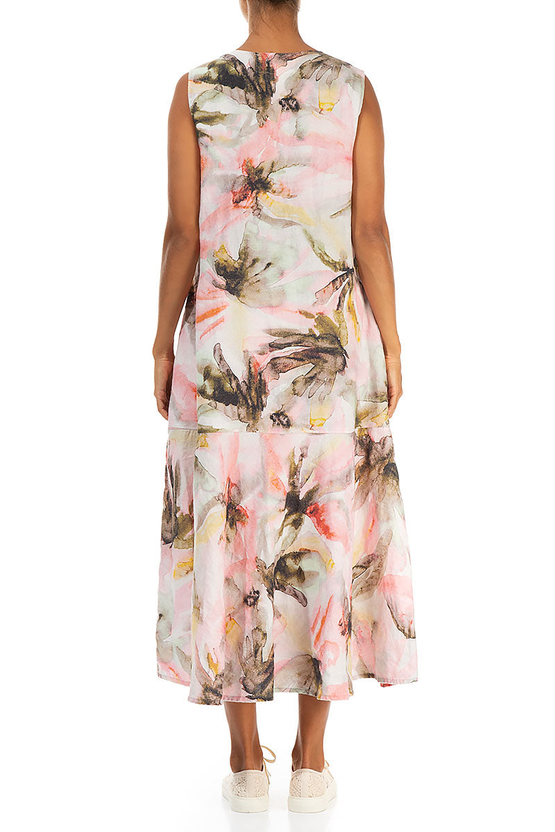 Flared Sleeveless Oasis Linen Dress 2