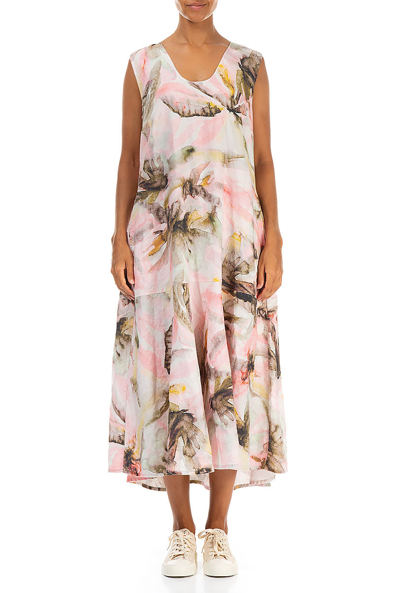 Flared Sleeveless Oasis Linen Dress 1