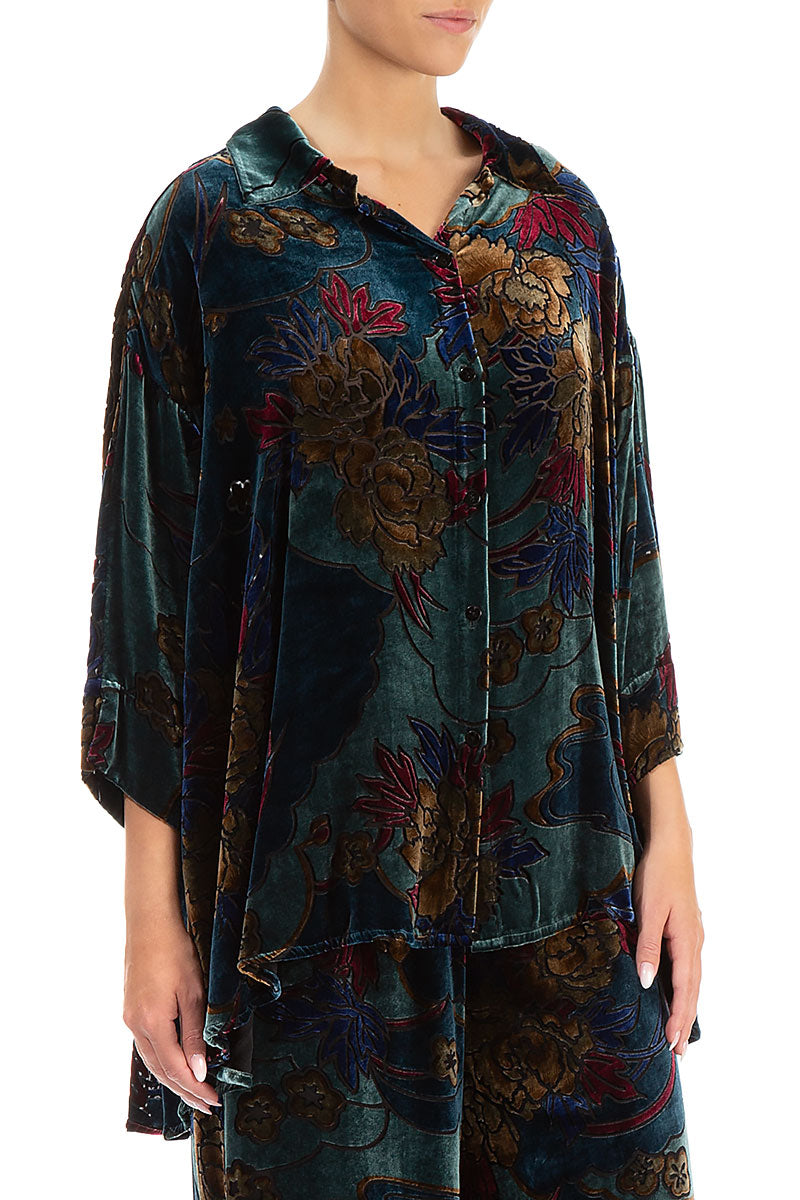 Floral Devoré Silk Velvet Shirt 4