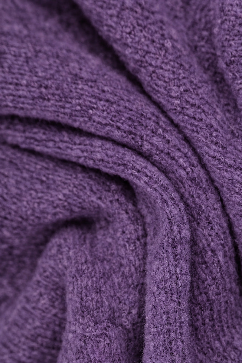 Flowers Purple Wool Sweater