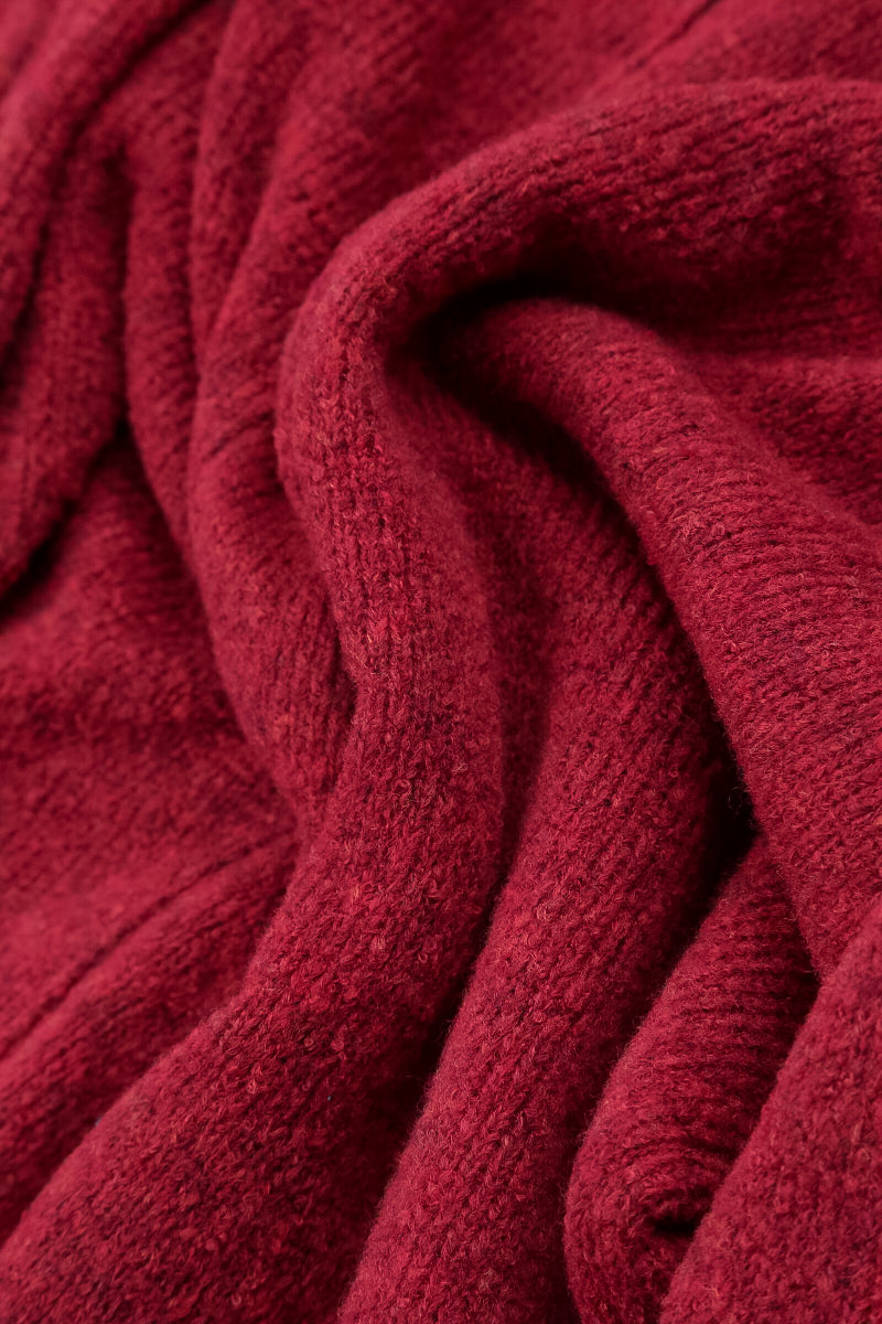 Flowers Red Wool Sweater 5