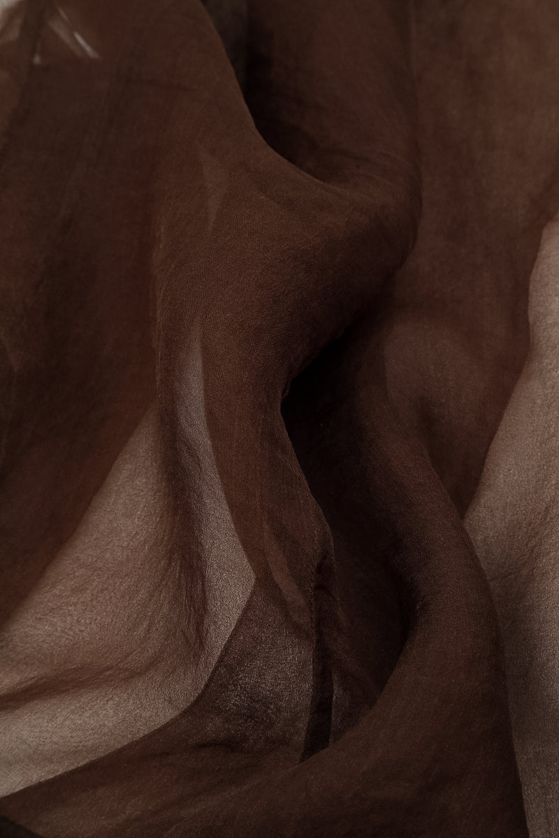 Flowy Aged Copper Silk Chiffon Skirt 4