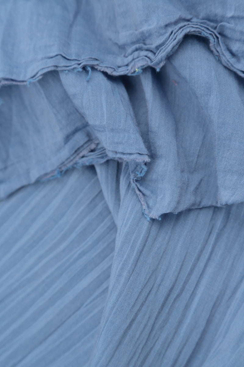 Flowy Blue Nova Silk Cotton Skirt 5