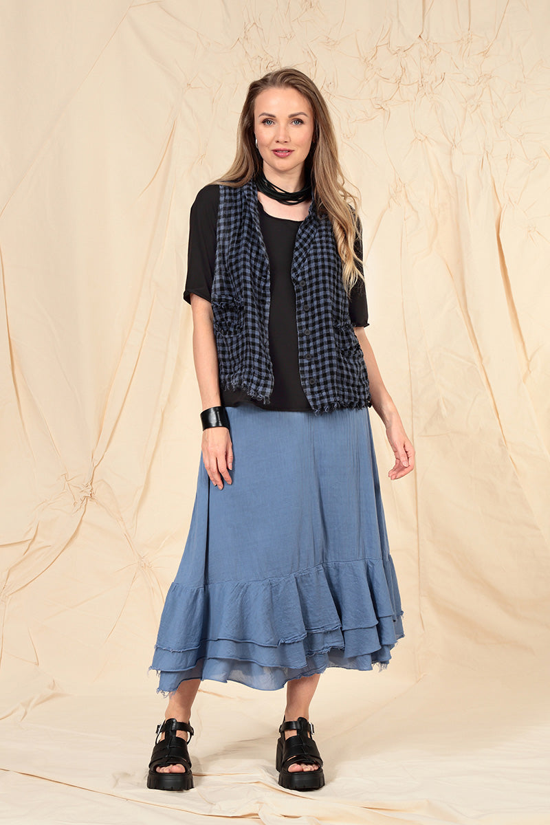 Flowy Blue Nova Silk Cotton Skirt 7