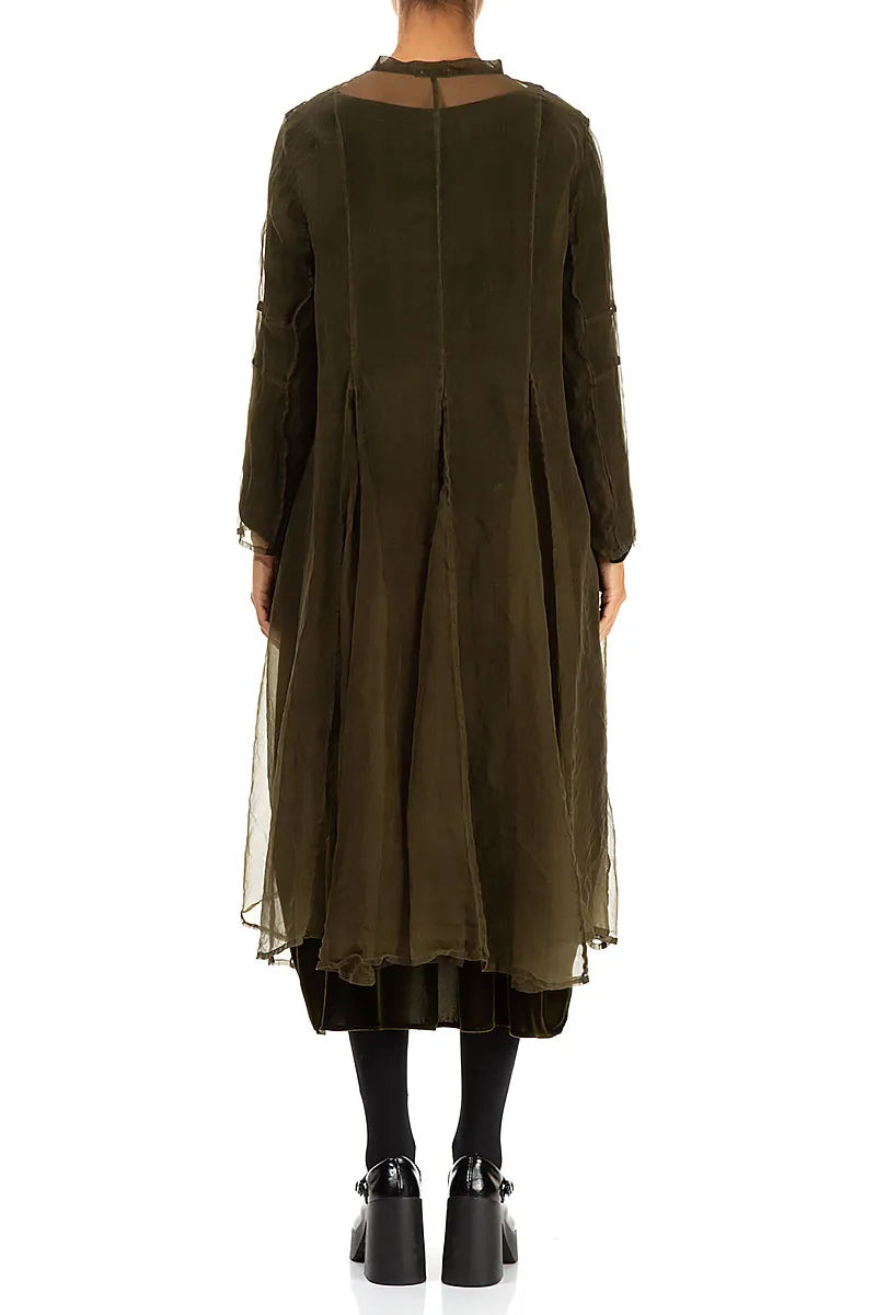 Veste en mousseline de soie fluide Forest Mist
