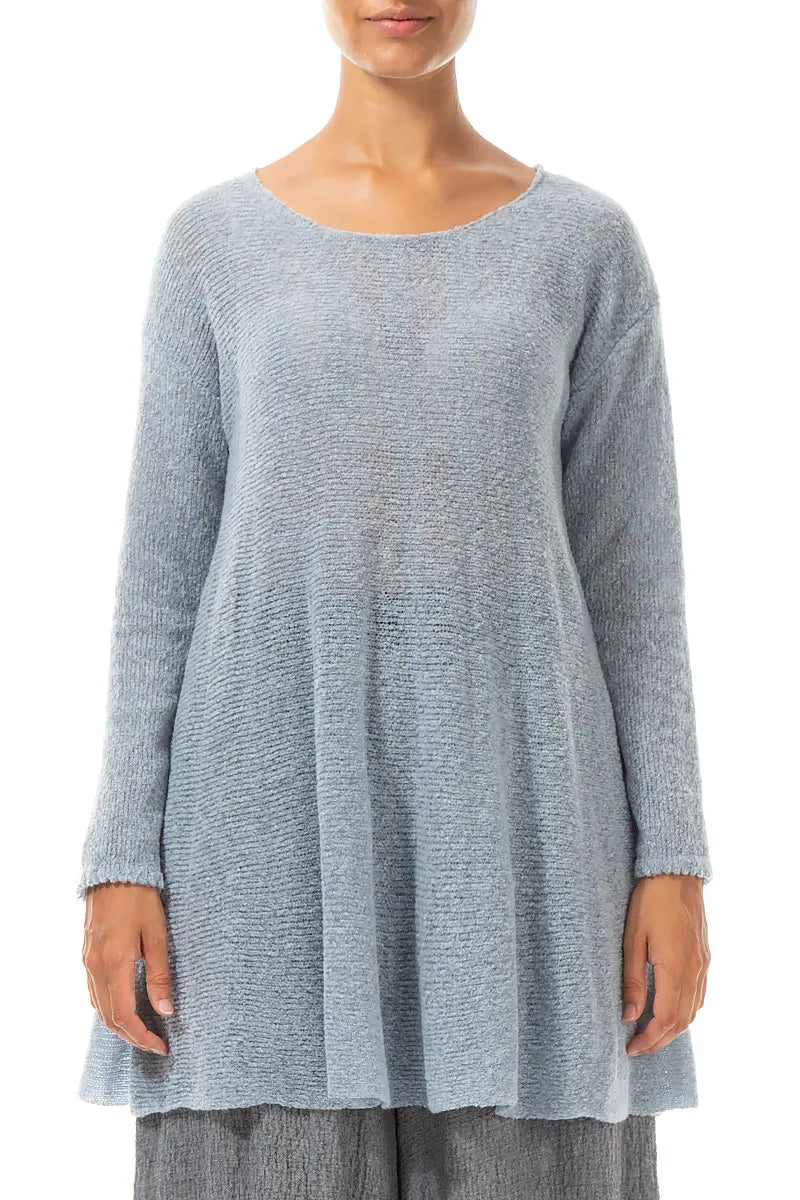 Flowy Silver Blue Wool Sweater 1