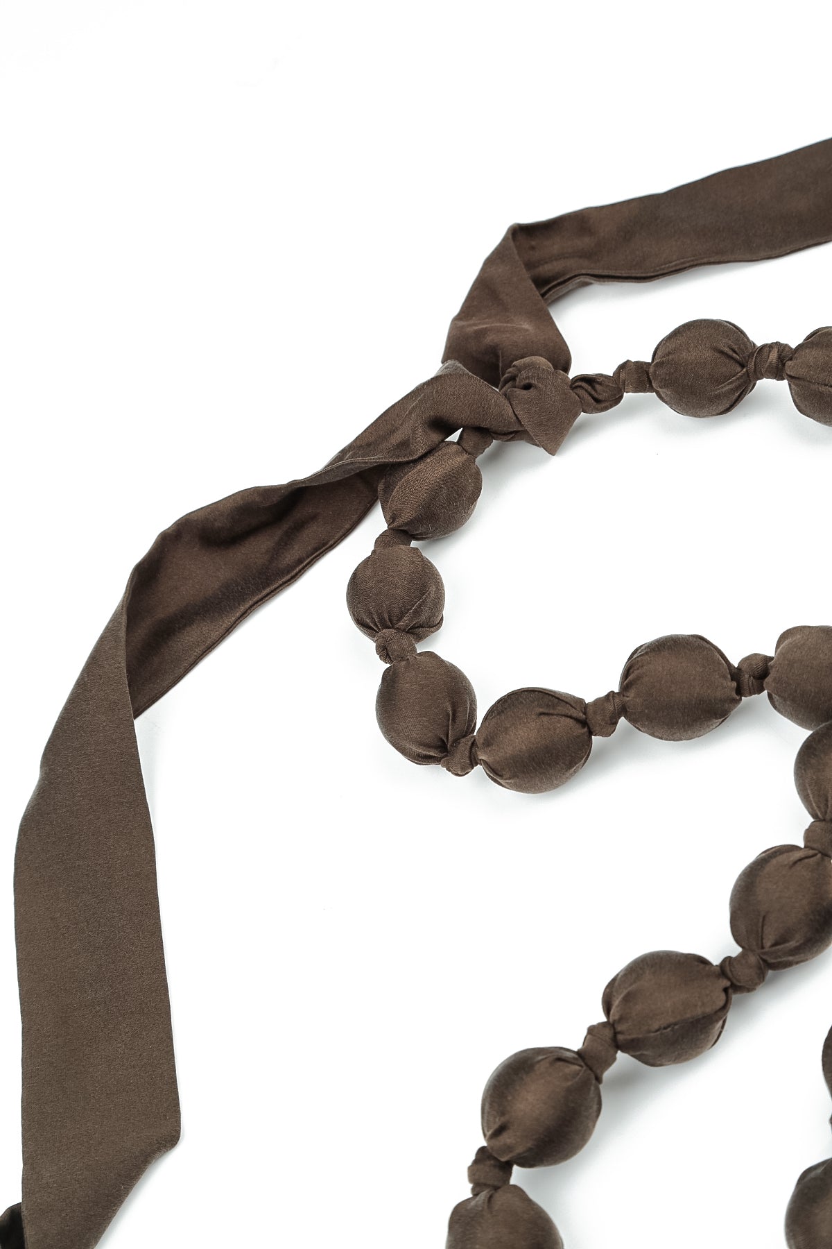 Forest Brown Silk Bead Necklace 6