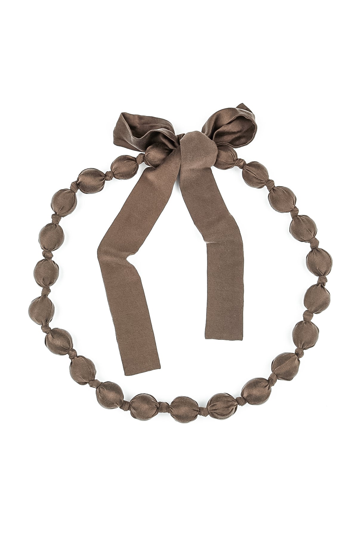 Forest Brown Silk Bead Necklace 4