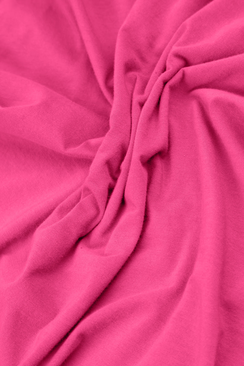 Frayed Hem Fuchsia Cotton Top