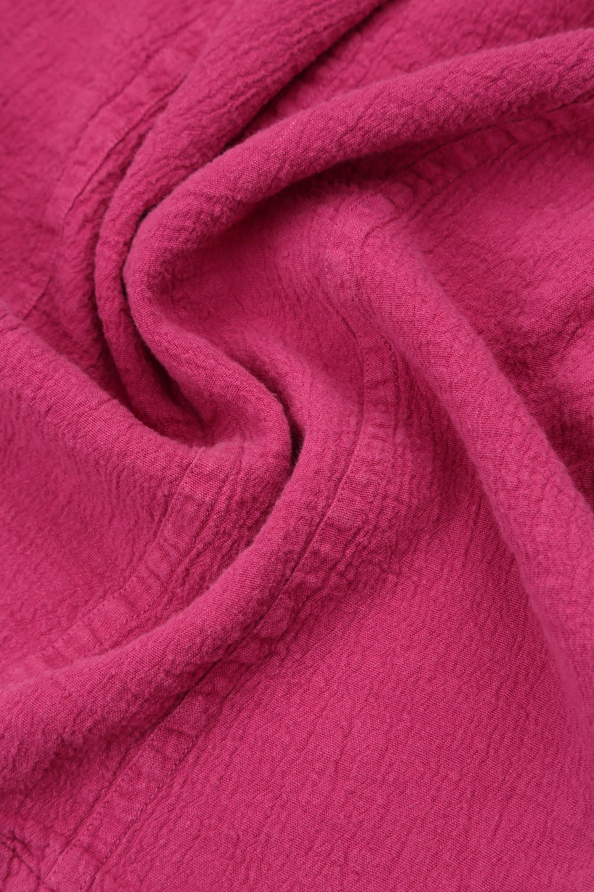Frayed Hem Fuchsia Linen Viscose Dress 5